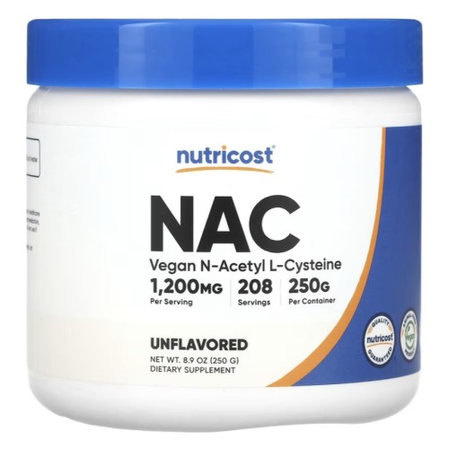 Nutricost, веганский NAC, без добавок, 250 г (8,9 унции)